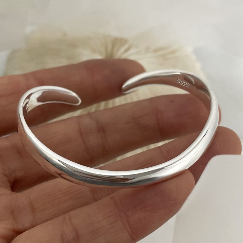 925 Sterling Silver Bracelets for Women Chain Accessories Trend Vintage Simple Heart Pendant Party Jewelry Gift - Image 6