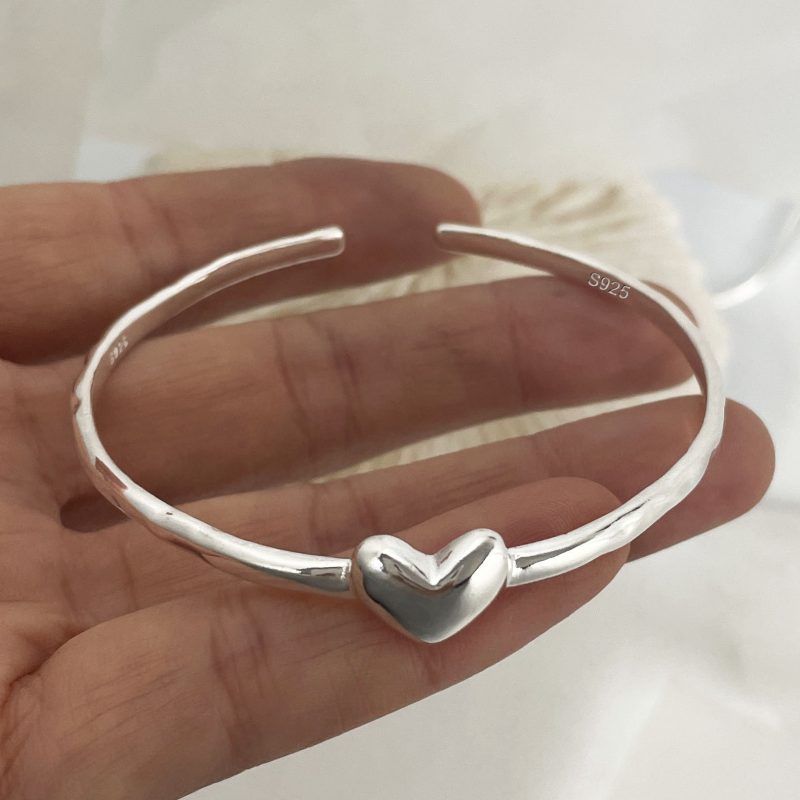 925 Sterling Silver Bracelets for Women Chain Accessories Trend Vintage Simple Heart Pendant Party Jewelry Gift - Image 10