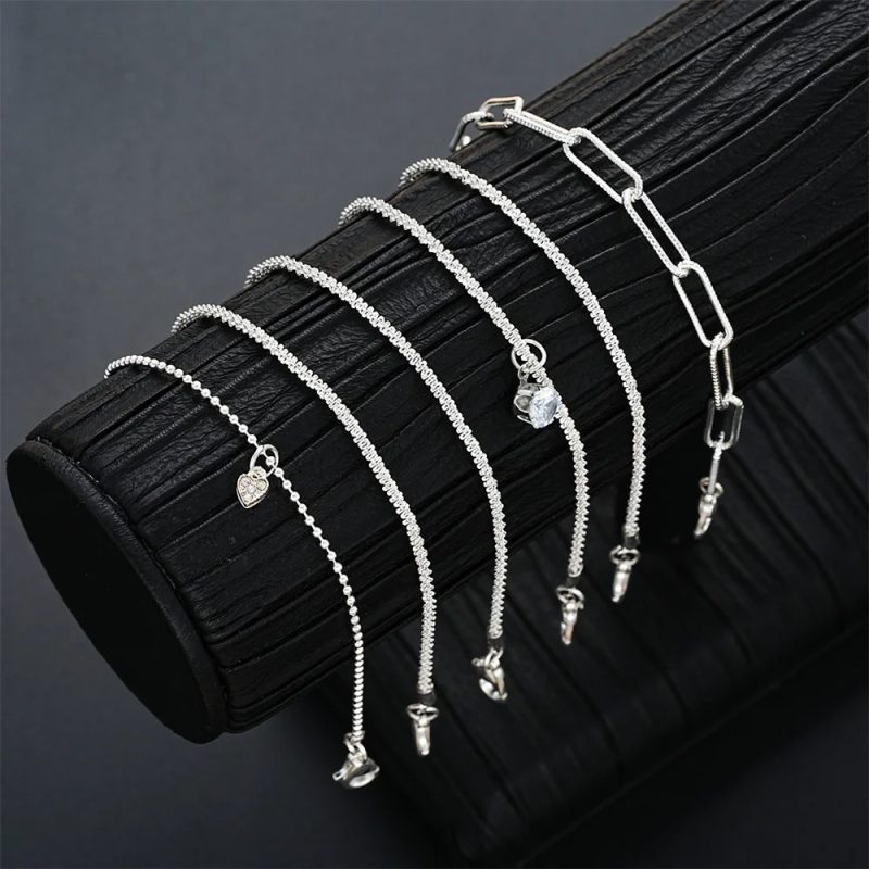 6Pcs 925 Sterling Silver Rhinestone Bracelets for Women Girls Luxury Korean Sparkling Starry Sky Charm Bracelets Party Jewelry - Image 6