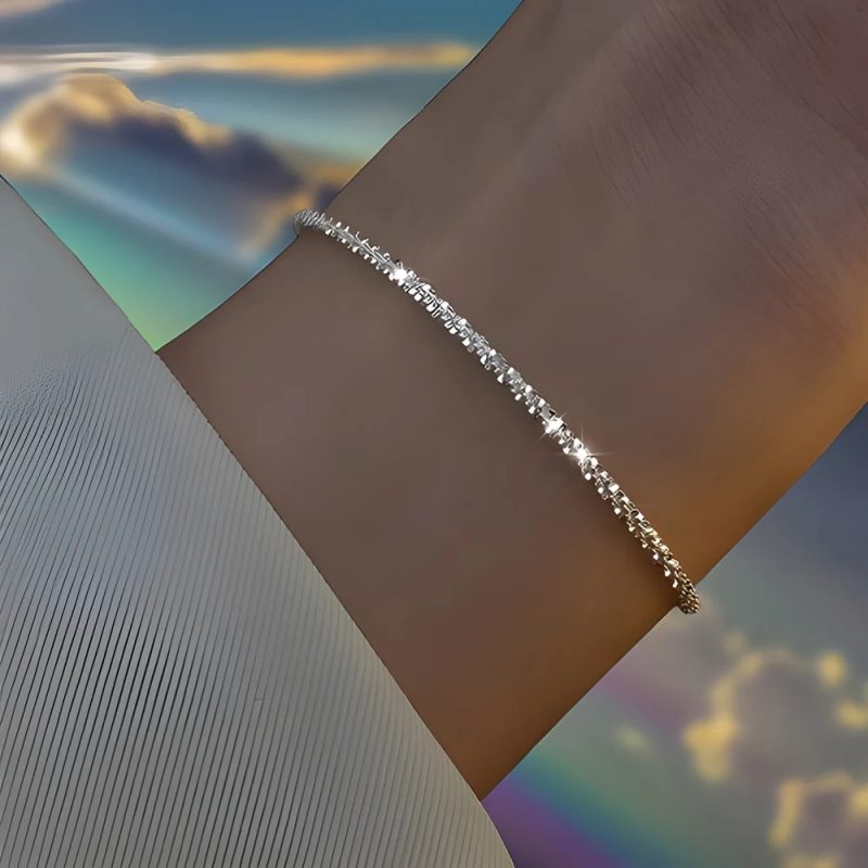 6Pcs 925 Sterling Silver Rhinestone Bracelets for Women Girls Luxury Korean Sparkling Starry Sky Charm Bracelets Party Jewelry - Image 7