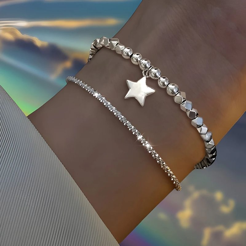 6Pcs 925 Sterling Silver Rhinestone Bracelets for Women Girls Luxury Korean Sparkling Starry Sky Charm Bracelets Party Jewelry - Image 8