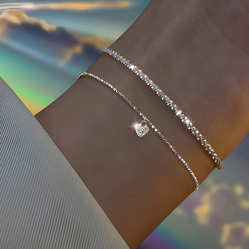 6Pcs 925 Sterling Silver Rhinestone Bracelets for Women Girls Luxury Korean Sparkling Starry Sky Charm Bracelets Party Jewelry - Image 9