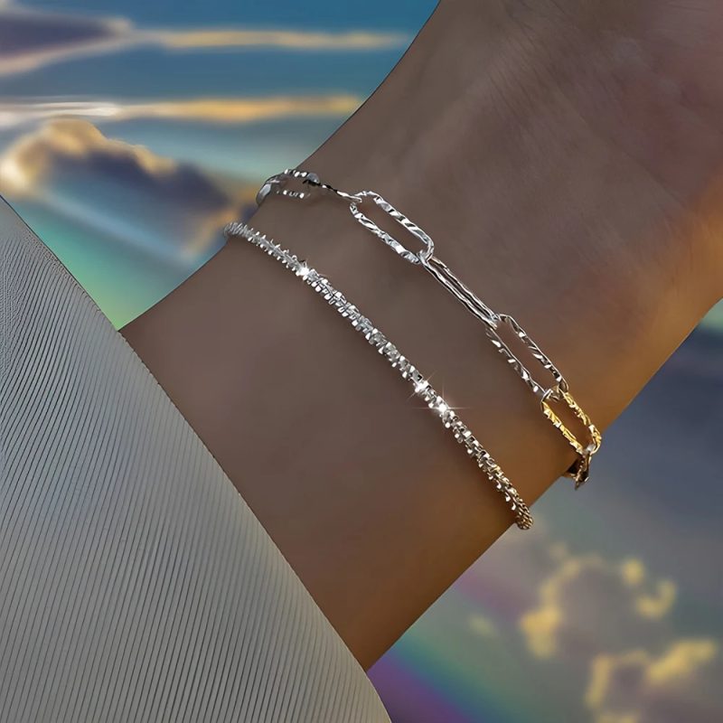 6Pcs 925 Sterling Silver Rhinestone Bracelets for Women Girls Luxury Korean Sparkling Starry Sky Charm Bracelets Party Jewelry - Image 10