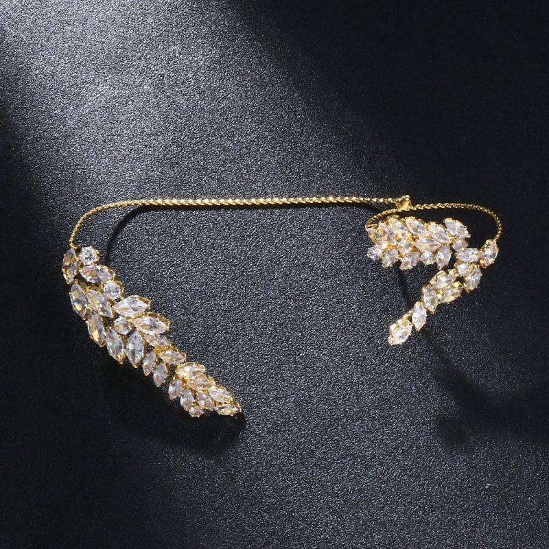 Gold Plated Wheat Zirconia Hand Bracelet Classic Female Accessories Luxury Wedding Annual Jewelry Elegant Gifts - Image 3