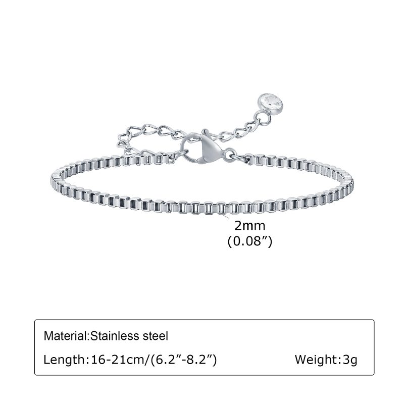 Women Chain Bracelet Silver Color, Stainless Steel Link Stackable Bracelets, Layered Fashion Accessories Gifts - Image 9