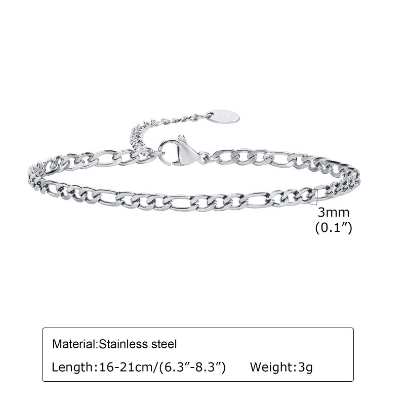 Women Chain Bracelet Silver Color, Stainless Steel Link Stackable Bracelets, Layered Fashion Accessories Gifts - Image 10