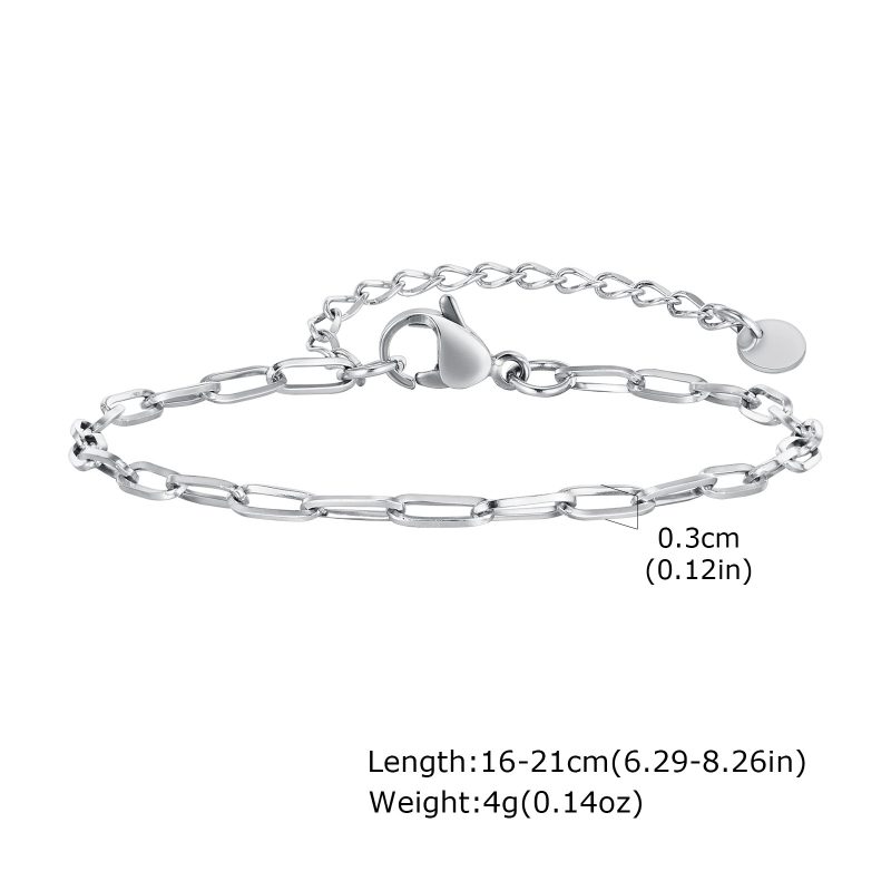 Women Chain Bracelet Silver Color, Stainless Steel Link Stackable Bracelets, Layered Fashion Accessories Gifts - Image 11