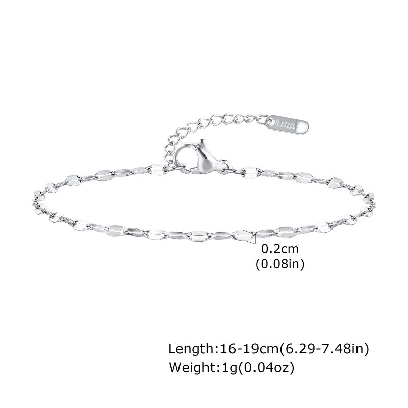 Women Chain Bracelet Silver Color, Stainless Steel Link Stackable Bracelets, Layered Fashion Accessories Gifts - Image 12
