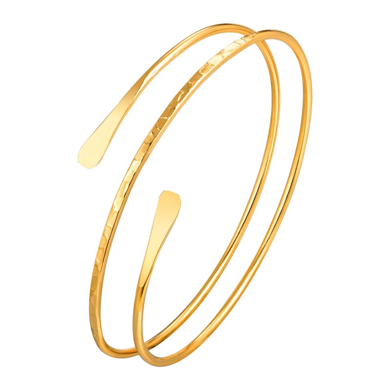 Upper Arm Cuff Bracelet for Women, Minimalist Gold Plated Armband Statement Party Armlets Jewelry - Image 8