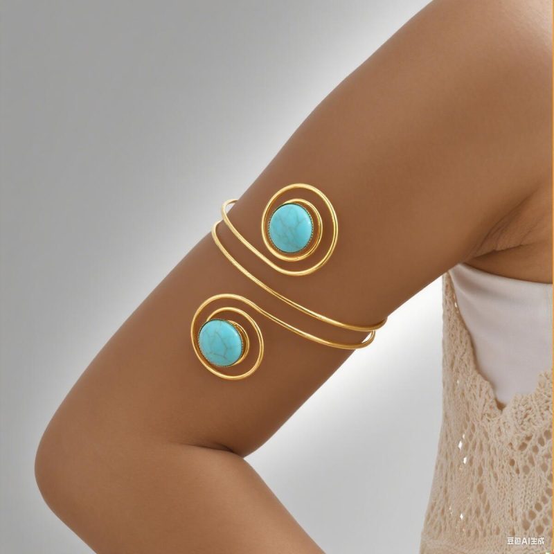 Upper Arm Cuff Bracelet for Women, Minimalist Gold Plated Armband Statement Party Armlets Jewelry - Image 11