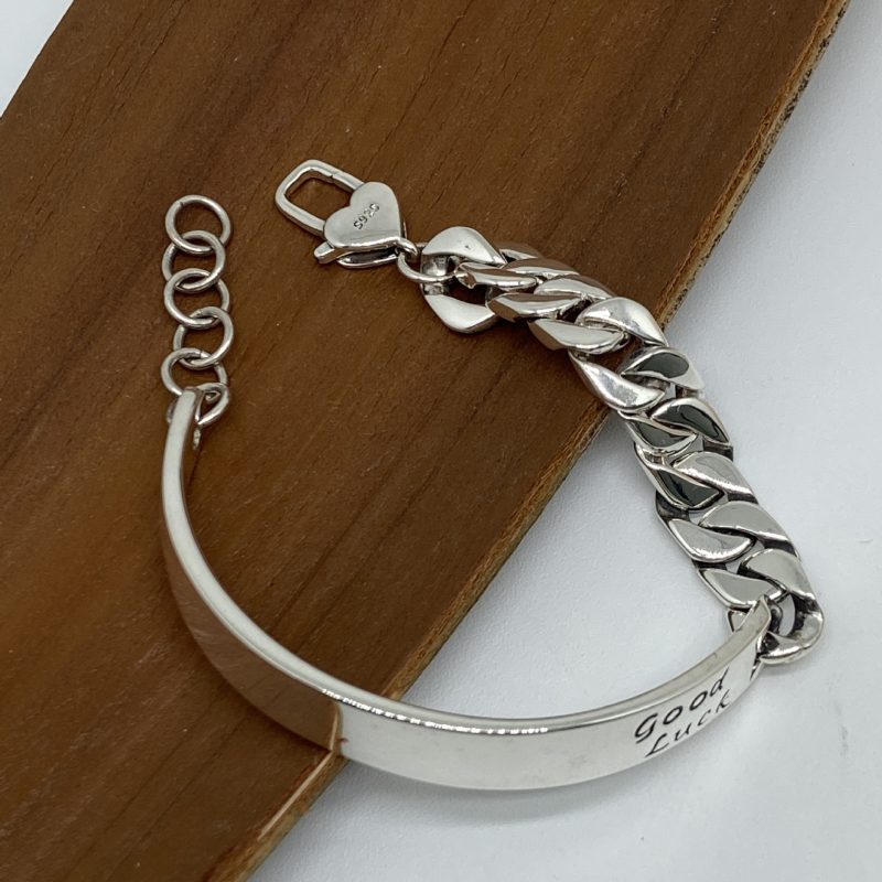 925 Sterling Silver Bracelet Geometric Cube Circle Punk Asymmetric Beaded For Woman Girl Fashion Jewelry Gift Dropship Wholesale - Image 6