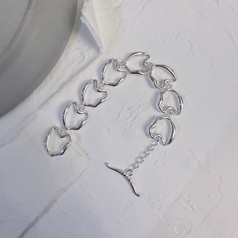 925 Sterling Silver Bracelet Geometric Cube Circle Punk Asymmetric Beaded For Woman Girl Fashion Jewelry Gift Dropship Wholesale - Image 9