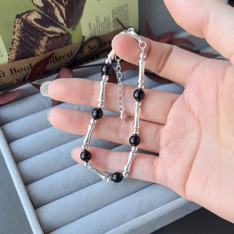 925 Sterling Silver Bracelet Geometric Cube Circle Punk Asymmetric Beaded For Woman Girl Fashion Jewelry Gift Dropship Wholesale - Image 19