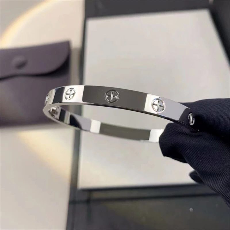 2023 New Design Gold Color Zircon And Cross Nut Nail Bracelet Gold & Bangle For Woman Stainless Steel Screw Brand Jewelry - Image 10