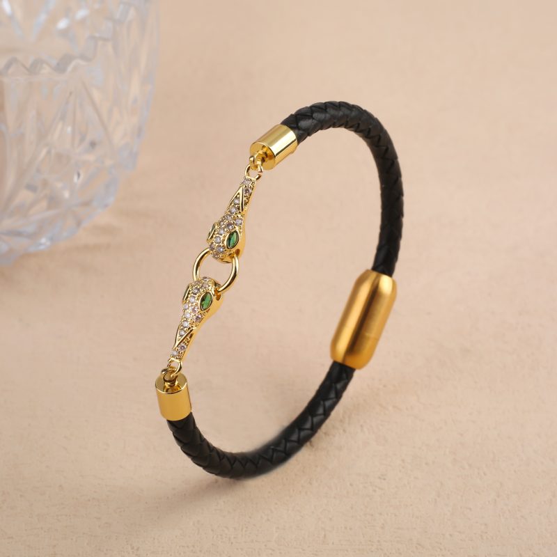 Bully Animal Style Leopard Head Braided Leather Rope Bracelet Fashion for Man Woman Stainless Steel Zirconia Jewelry Daily Wear - Image 10