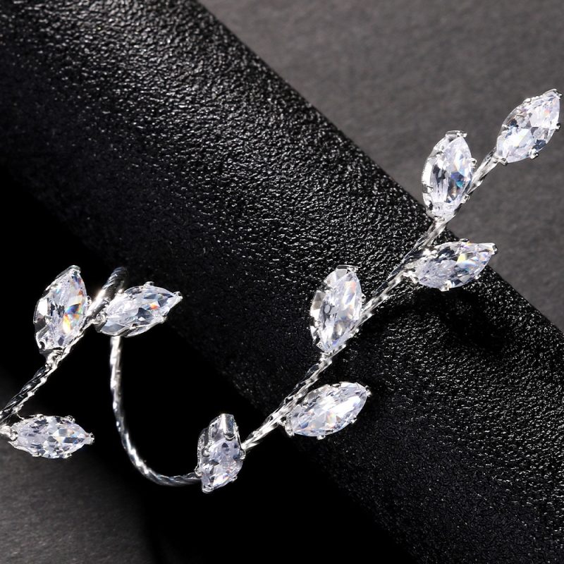 Gold Plated Clear Zirconia Wicker Hand Bracelets Hand Jewelry for Women Trendy Luxury Wedding Party Annual Gift - Image 4