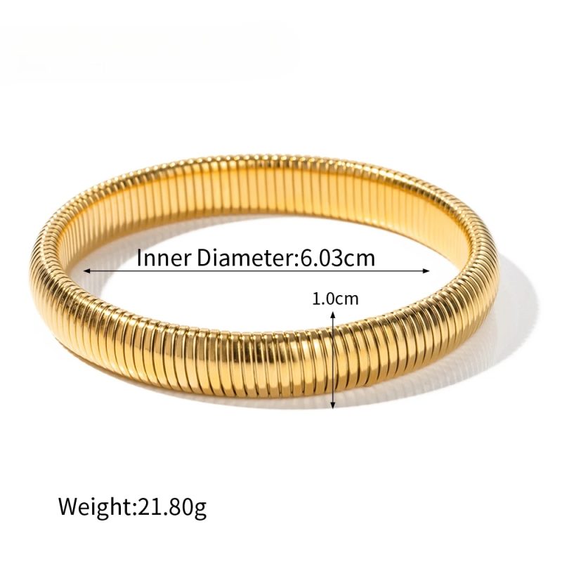 Stainless Steel Texture Flex Snake Chain Cuff Bracelet 18k Gold Plated Wide Bracelet Bangle Fashion Jewelry Women Gifts - Image 7