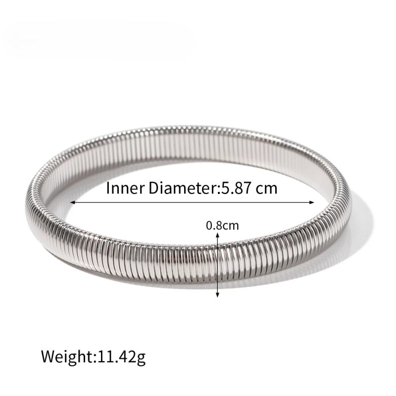 Stainless Steel Texture Flex Snake Chain Cuff Bracelet 18k Gold Plated Wide Bracelet Bangle Fashion Jewelry Women Gifts - Image 9