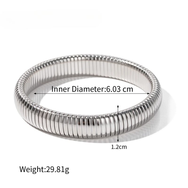 Stainless Steel Texture Flex Snake Chain Cuff Bracelet 18k Gold Plated Wide Bracelet Bangle Fashion Jewelry Women Gifts - Image 10