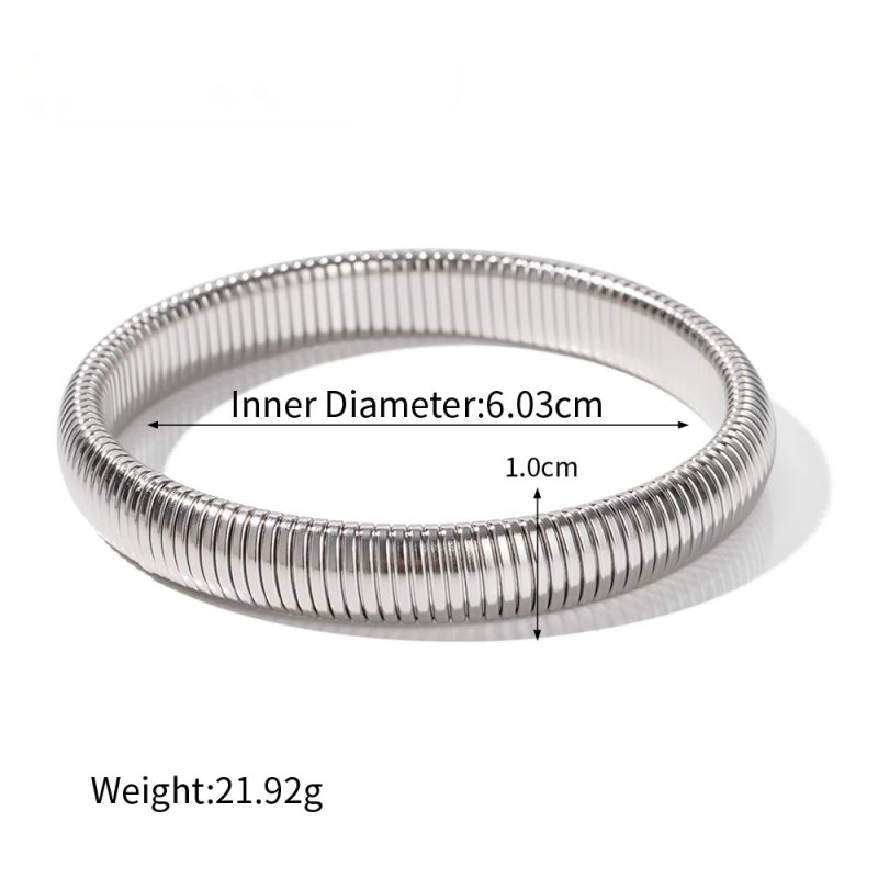 Stainless Steel Texture Flex Snake Chain Cuff Bracelet 18k Gold Plated Wide Bracelet Bangle Fashion Jewelry Women Gifts - Image 11