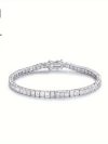 1pc S925 Sterling Silver with 3mm*3mm Zirconia Tennis Bracelet,Men's and Women's,| Gemstone Jewelry | Gifts For Him | Gifts For