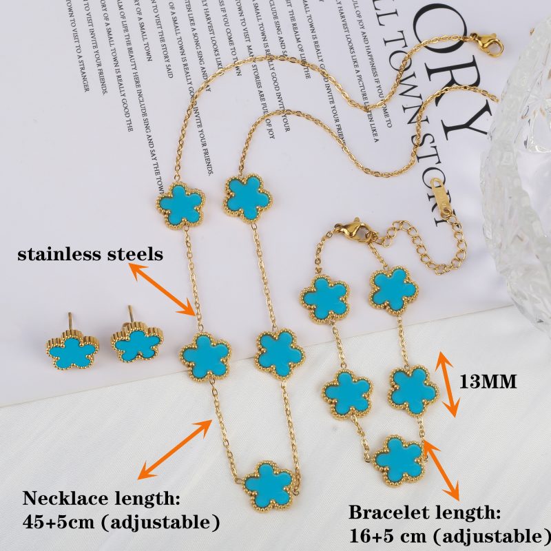 Classic Luxury Stainless Steel Bracelet Ladies Adjustable Five Flower Bracelets for Women New Fashion Party Jewelry Gifts Clover - Image 5
