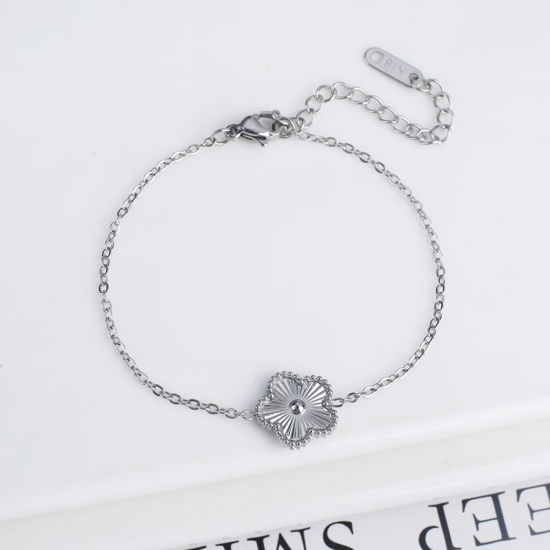 Classic Luxury Stainless Steel Bracelet Ladies Adjustable Five Flower Bracelets for Women New Fashion Party Jewelry Gifts Clover - Image 7