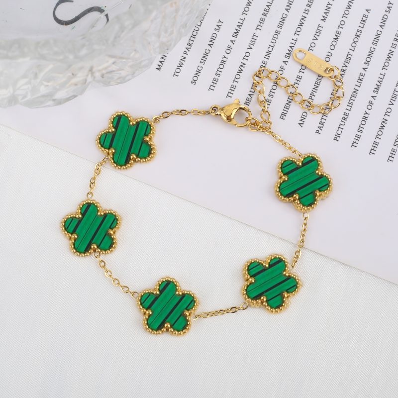 Classic Luxury Stainless Steel Bracelet Ladies Adjustable Five Flower Bracelets for Women New Fashion Party Jewelry Gifts Clover - Image 12