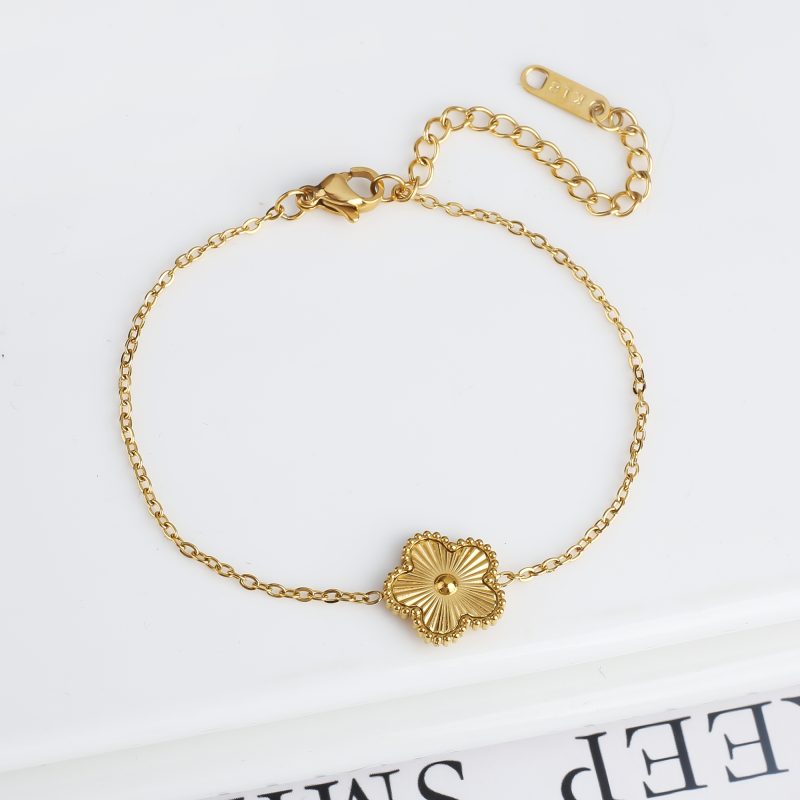 Classic Luxury Stainless Steel Bracelet Ladies Adjustable Five Flower Bracelets for Women New Fashion Party Jewelry Gifts Clover - Image 16