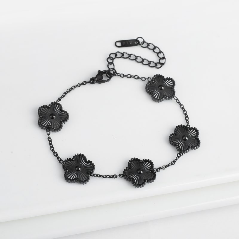 Classic Luxury Stainless Steel Bracelet Ladies Adjustable Five Flower Bracelets for Women New Fashion Party Jewelry Gifts Clover - Image 17