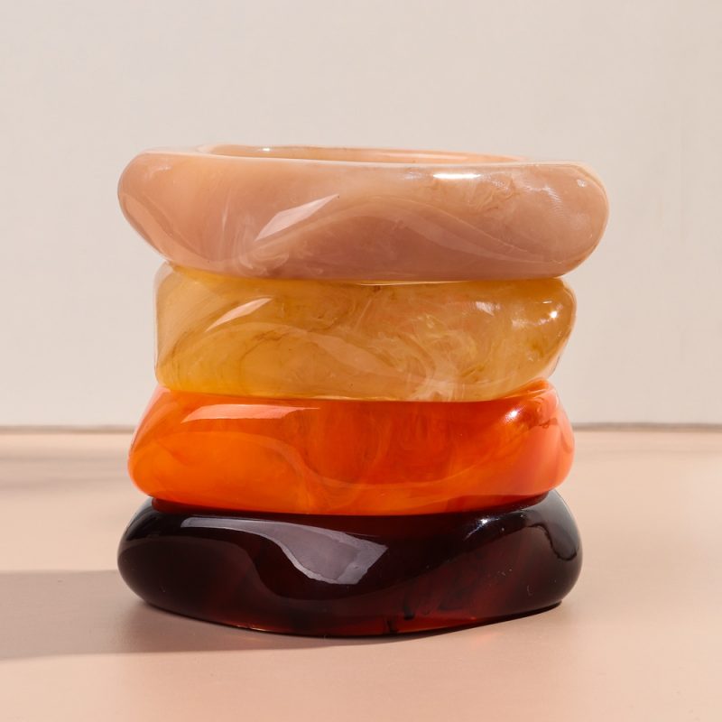 Vintage Acrylic Irregular Geometric Exaggerated Chunky Bangles for Women Resin Statement Charm Bracelet Bangle Jewelry Gifts - Image 5