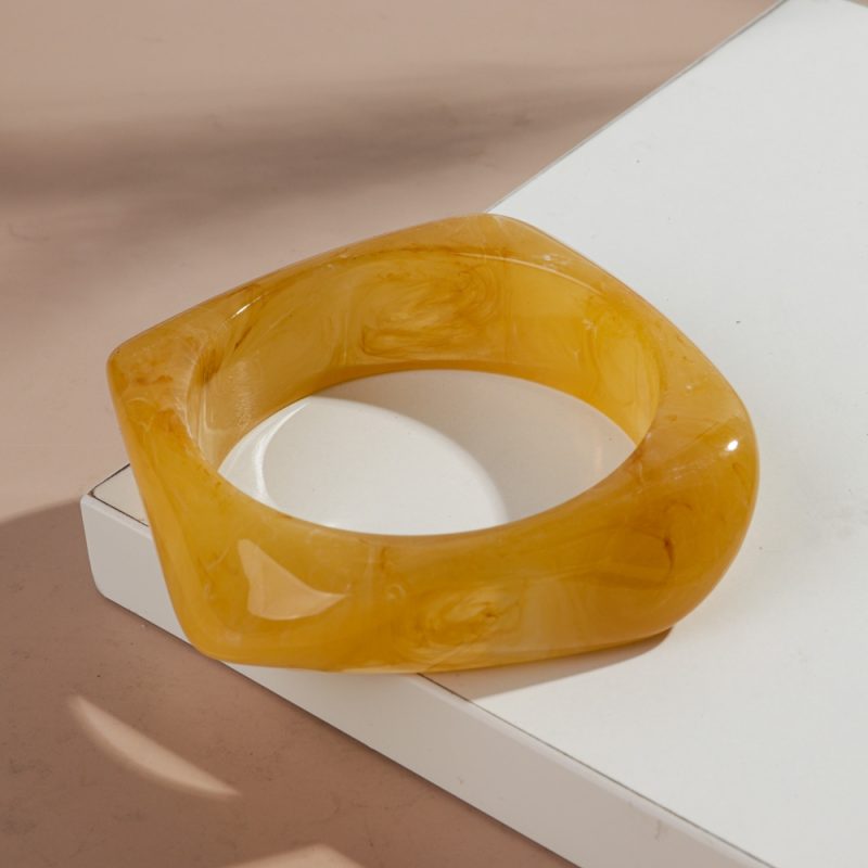 Vintage Acrylic Irregular Geometric Exaggerated Chunky Bangles for Women Resin Statement Charm Bracelet Bangle Jewelry Gifts - Image 9
