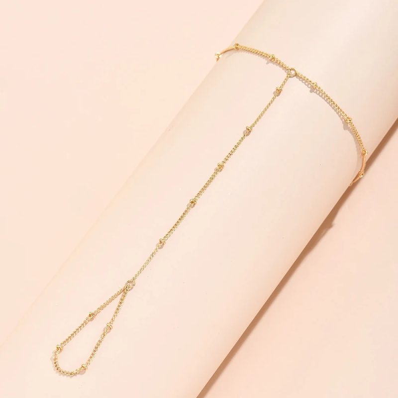 Dainty Hand Chain Bracelet Ring Gold Plated Handmade Link Chains Connecting Harness Bracelets Hand Jewelry for Women Trendy Gift - Image 5