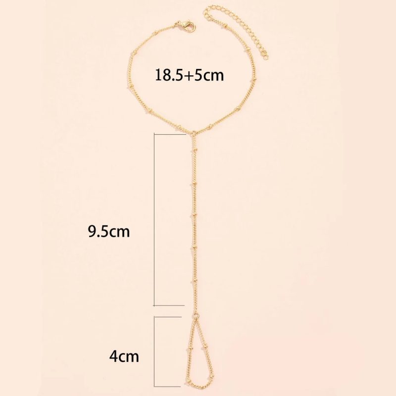 Dainty Hand Chain Bracelet Ring Gold Plated Handmade Link Chains Connecting Harness Bracelets Hand Jewelry for Women Trendy Gift - Image 6