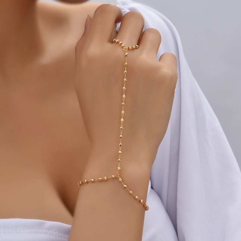Dainty Hand Chain Bracelet Ring Gold Plated Handmade Link Chains Connecting Harness Bracelets Hand Jewelry for Women Trendy Gift - Image 11