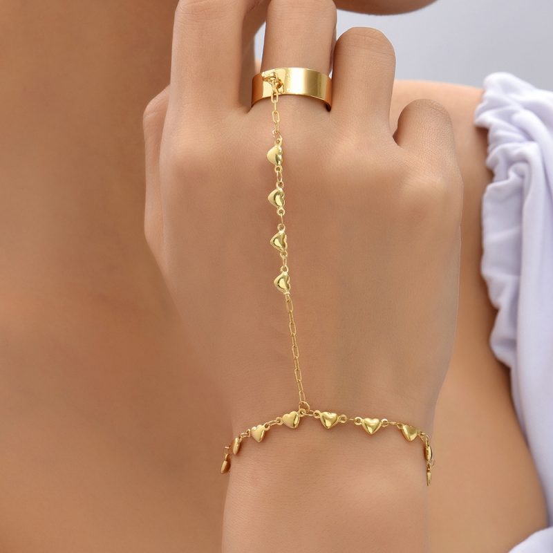 Dainty Hand Chain Bracelet Ring Gold Plated Handmade Link Chains Connecting Harness Bracelets Hand Jewelry for Women Trendy Gift - Image 12