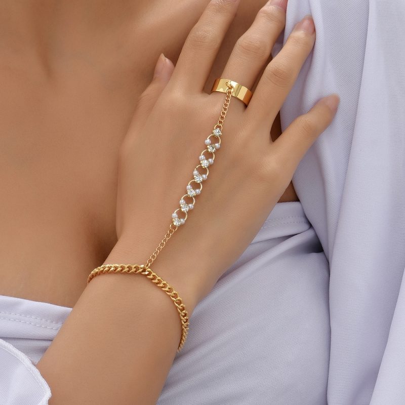 Dainty Hand Chain Bracelet Ring Gold Plated Handmade Link Chains Connecting Harness Bracelets Hand Jewelry for Women Trendy Gift - Image 15