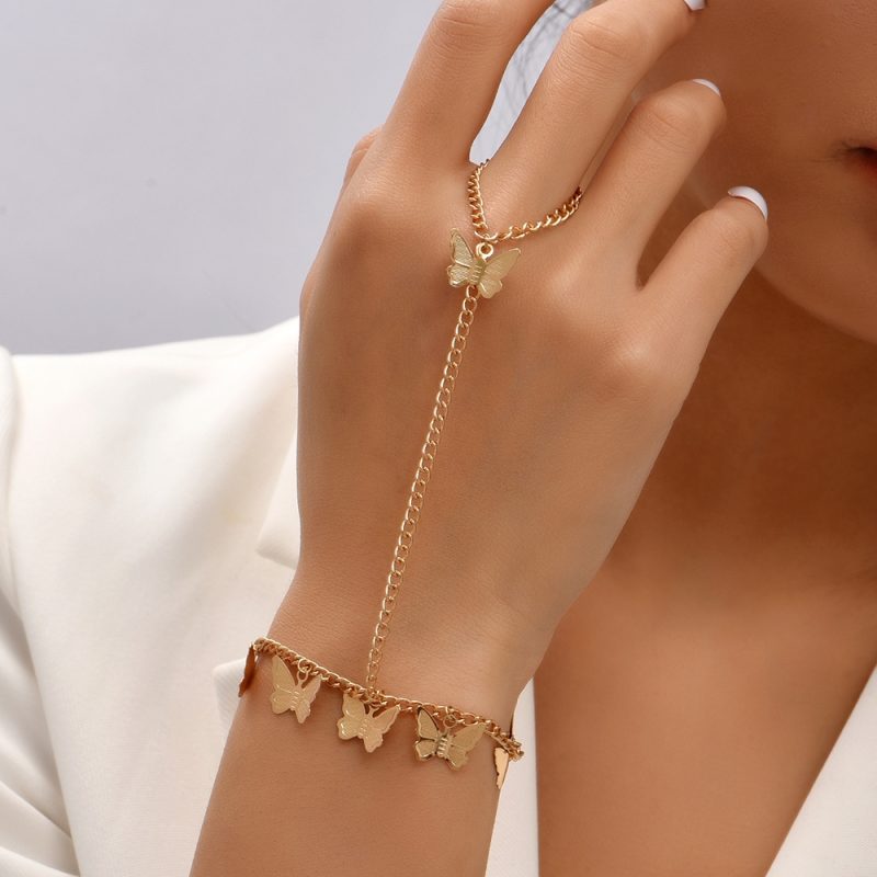 Dainty Hand Chain Bracelet Ring Gold Plated Handmade Link Chains Connecting Harness Bracelets Hand Jewelry for Women Trendy Gift - Image 17