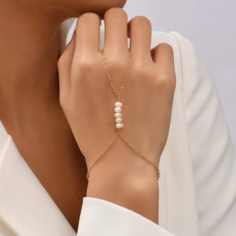 Dainty Hand Chain Bracelet Ring Gold Plated Handmade Link Chains Connecting Harness Bracelets Hand Jewelry for Women Trendy Gift - Image 19
