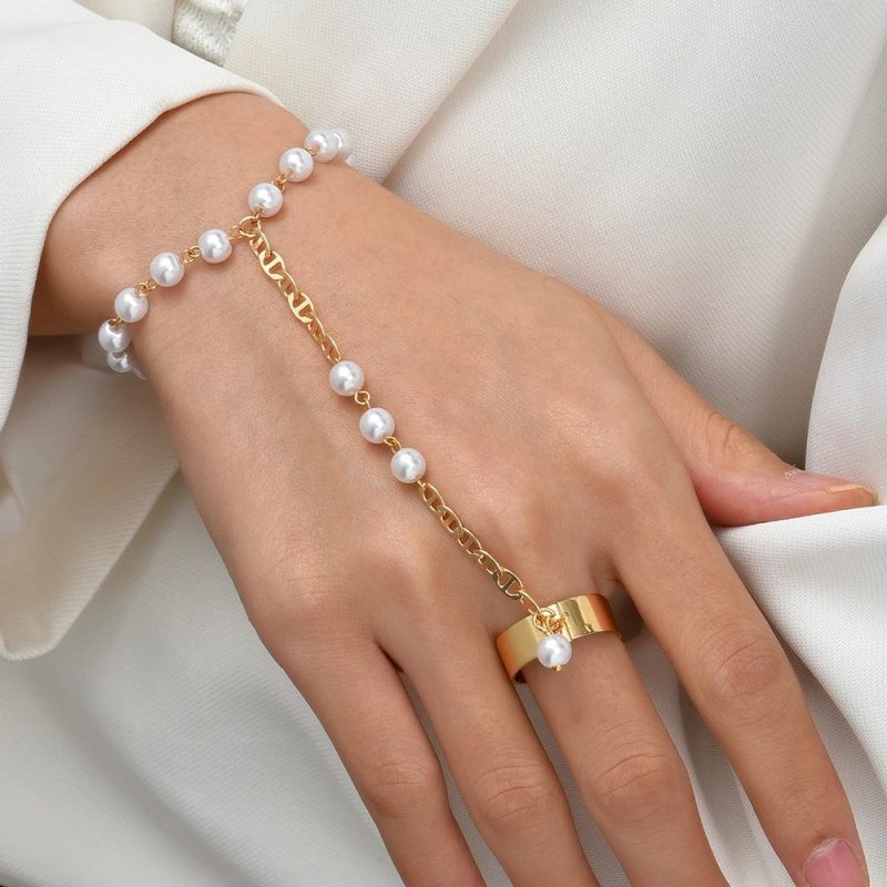 Dainty Hand Chain Bracelet Ring Gold Plated Handmade Link Chains Connecting Harness Bracelets Hand Jewelry for Women Trendy Gift - Image 21