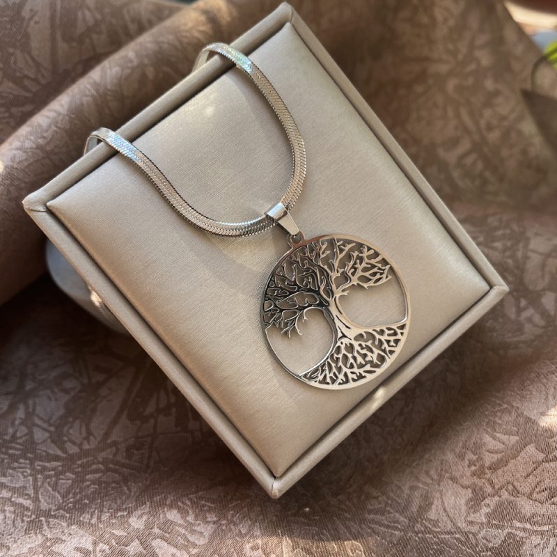 Stainless Steel Exaggerated Punk Big Round O Shaped Pendant Necklace Women Men Chunky Snake Blade Chain Grunge Steampunk Jewelry - Image 7