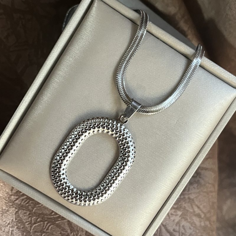Stainless Steel Exaggerated Punk Big Round O Shaped Pendant Necklace Women Men Chunky Snake Blade Chain Grunge Steampunk Jewelry - Image 11