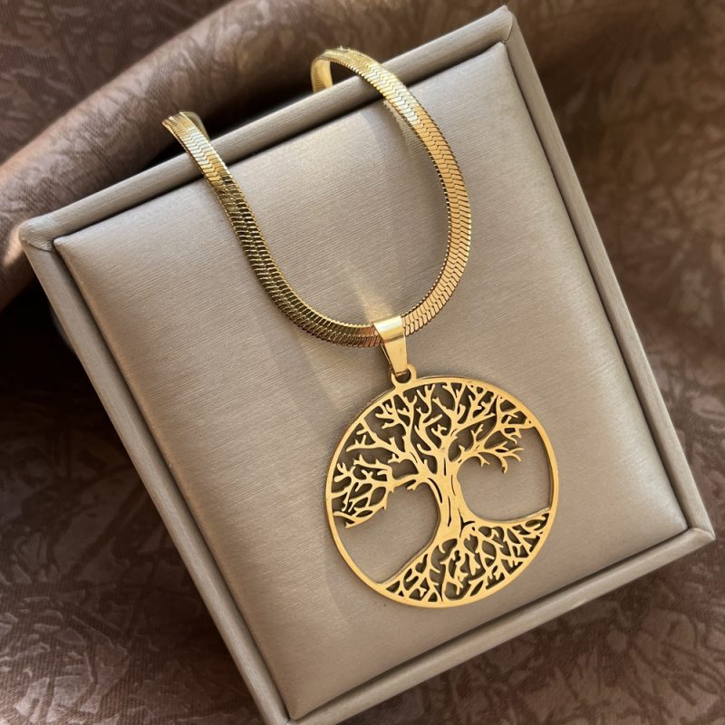 Stainless Steel Exaggerated Punk Big Round O Shaped Pendant Necklace Women Men Chunky Snake Blade Chain Grunge Steampunk Jewelry - Image 12