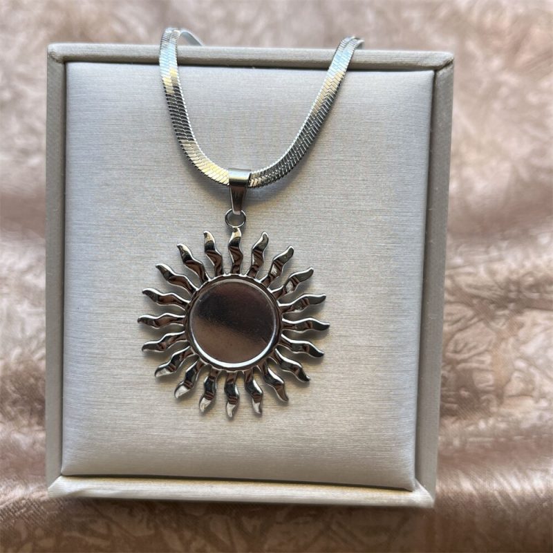 Stainless Steel Exaggerated Punk Big Round O Shaped Pendant Necklace Women Men Chunky Snake Blade Chain Grunge Steampunk Jewelry - Image 14
