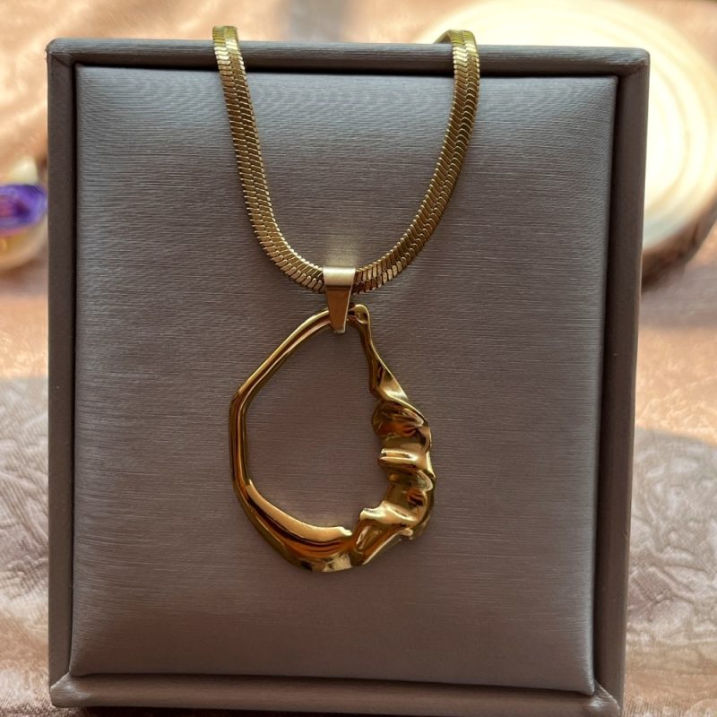 Stainless Steel Exaggerated Punk Big Round O Shaped Pendant Necklace Women Men Chunky Snake Blade Chain Grunge Steampunk Jewelry - Image 23