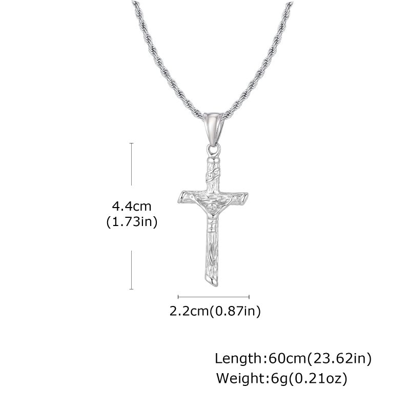 Stainless Steel Cross Necklace Catholicism Jesus Pendant Gold Color Collar Church Prayer Faith Jewelry for Men Women Gift - Image 7