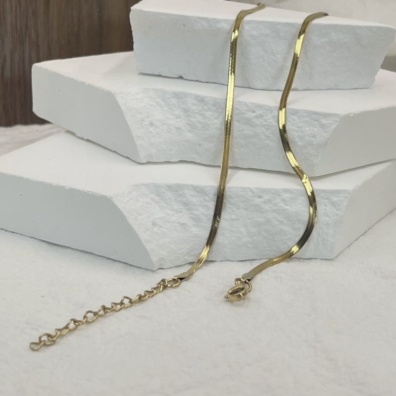 Minimalist Unisex Snake Chain Necklace Choker Stainless Steel Herringbone Gold Color Fashion Jewelry Gift For Her Women and Men - Image 5