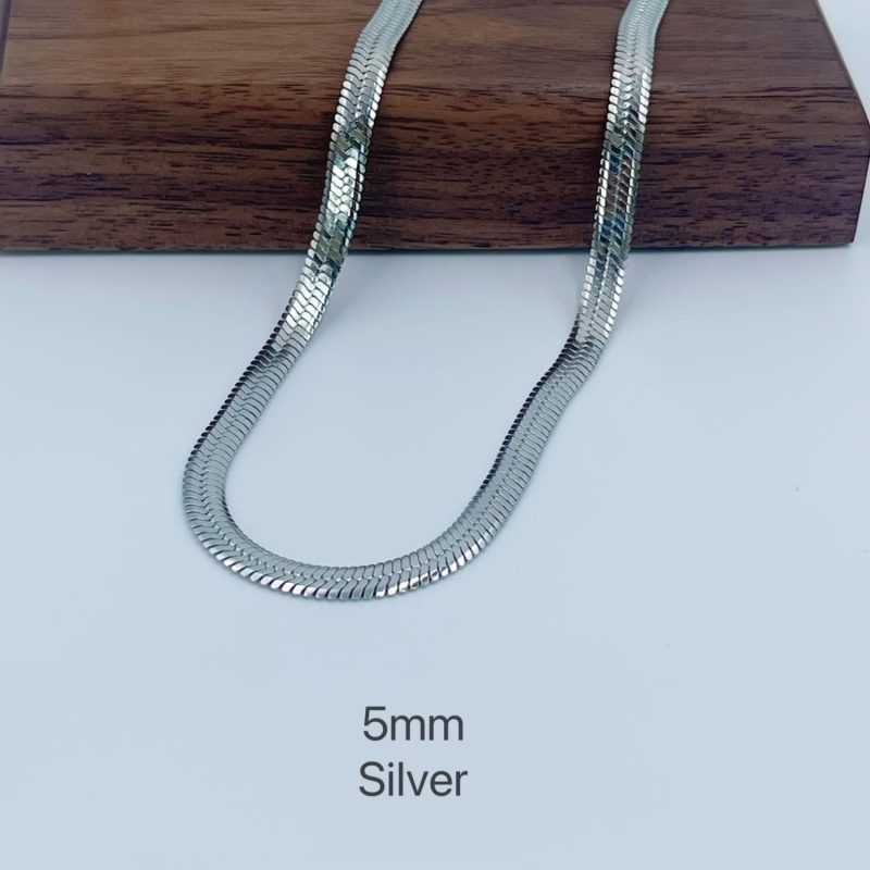 Minimalist Unisex Snake Chain Necklace Choker Stainless Steel Herringbone Gold Color Fashion Jewelry Gift For Her Women and Men - Image 7