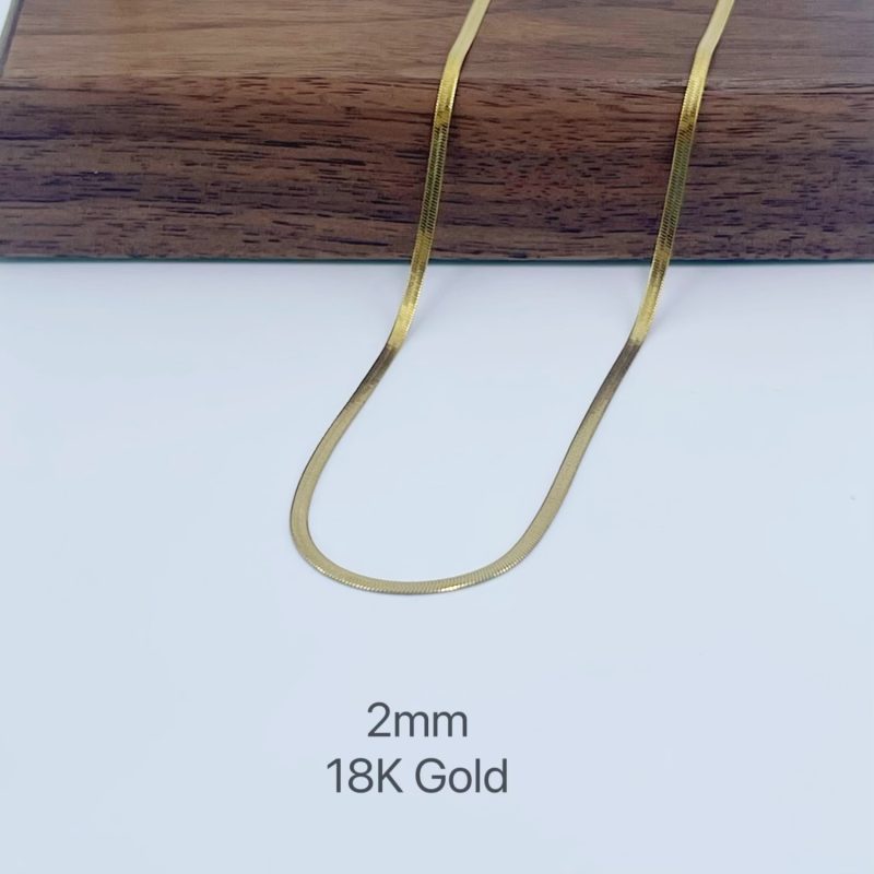 Minimalist Unisex Snake Chain Necklace Choker Stainless Steel Herringbone Gold Color Fashion Jewelry Gift For Her Women and Men - Image 9