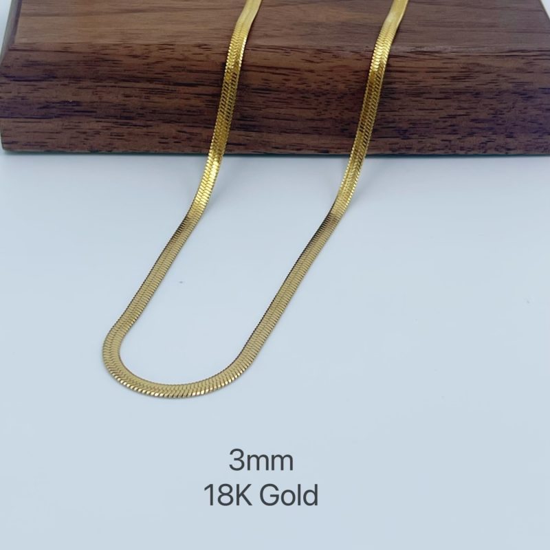 Minimalist Unisex Snake Chain Necklace Choker Stainless Steel Herringbone Gold Color Fashion Jewelry Gift For Her Women and Men - Image 11